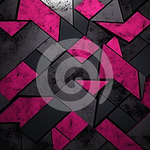 Magenta Tile Mosaic In Hyperspace Noir Style: Grit, Grain, And Symmetry