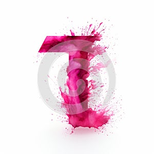 Magenta Vector Letter T On White Background