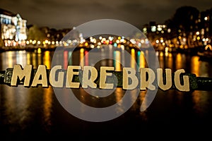 Magere Brug in Amsterdam at night