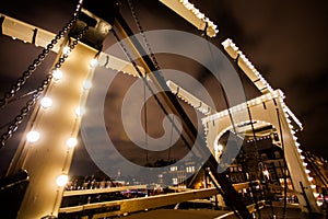 Magere Brug in Amsterdam at night