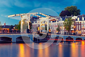 Magere Brug, Skinny bridge, Amsterdam, Netherlands photo