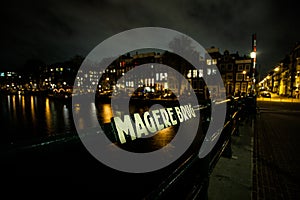 Magere Brug in Amsterdam at night