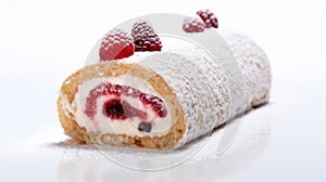 Magewave-inspired Raspberry Roll With Powder And Raspberries photo