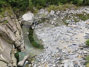 The Maggia river in the Maggia Valley or Valle Maggia Fluss Maggia im Maggiatal