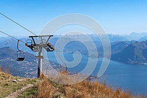 Maggiore lake from the cableway Stresa, Northern Italy