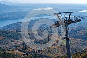 Maggiore lake from the cableway Stresa, Northern Italy