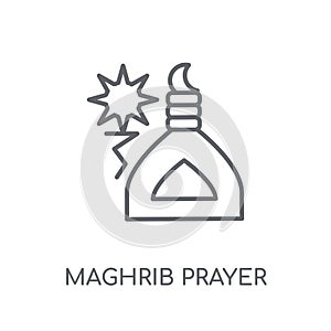 Maghrib prayer linear icon. Modern outline Maghrib prayer logo c