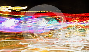 Magic abstract light trails in random motion - abstract background image