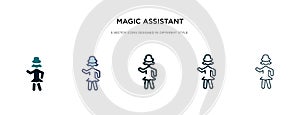 Magic assistant icon in different style vector illustration. two colored and black magic assistant vector icons designed in filled