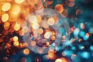 Magic background with colorful bokeh. Background of abstract glitter lights. Generative AI