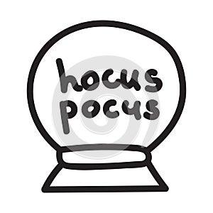 Magic ball hocus pocus. Cute doodle illustration for halloween.
