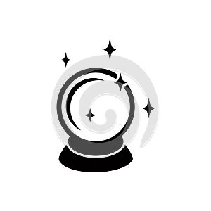 Magic ball icon vector logo design template