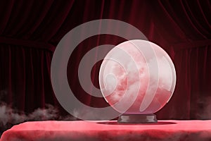 Magic ball on red table