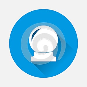 Magic ball vector icon on blue background. Flat imagesphere for