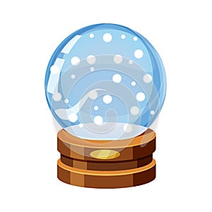 Magic ball witch, mysterious orbs fortune teller, crystal prediction sphere. Vector illustration cartoon style