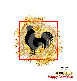 Magic Banner with Rooster as Symbol Chinese New Year 2017,