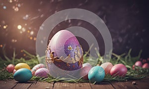 magic beautiful easter background with copy space