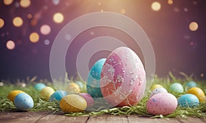 magic beautiful easter background with copy space