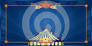 Magic blue circus invitation