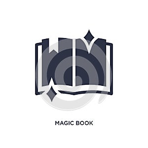 magic book icon on white background. Simple element illustration from magic concept