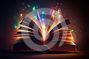 magic book illustration. Generative AI