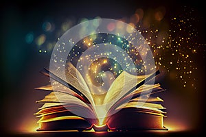 magic book illustration. Generative AI