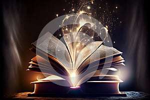 magic book illustration. Generative AI