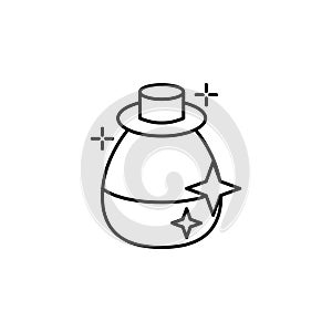 Magic bottle with stars outline icon. Signs and symbols can be used for web, logo, mobile app, UI, UX