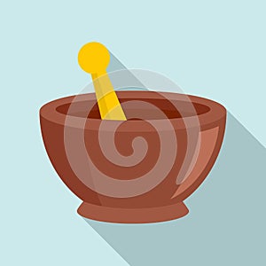 Magic bowl icon, flat style