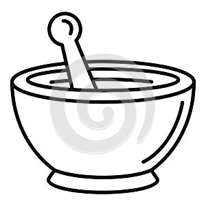 Magic bowl icon, outline style