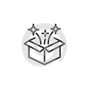 Magic box outline icon