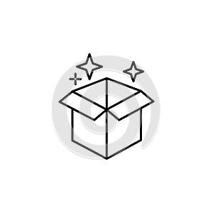 Magic box outline icon. Signs and symbols can be used for web, logo, mobile app, UI, UX