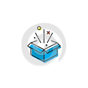 Magic box star icon Element of magic for mobile concept and web apps icon Thin line icon for website design and development