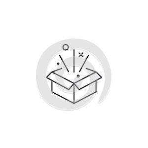 Magic box star icon Element of magic for mobile concept and web apps icon Thin line icon for website design and development