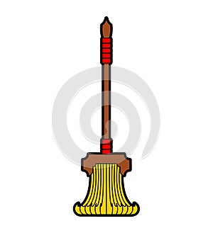 Magic broom isolated. witch`s broom vector illustration
