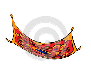 Magic carpet. Flying carpet on an isolated background. Cartoon. Vector