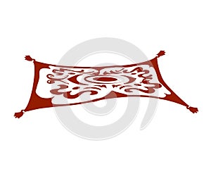 Magic carpet. Flying carpet on an isolated background. Cartoon. Vector