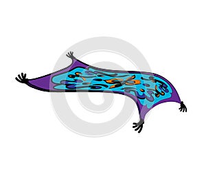 Magic carpet. Flying carpet on an isolated background. Cartoon. Vector