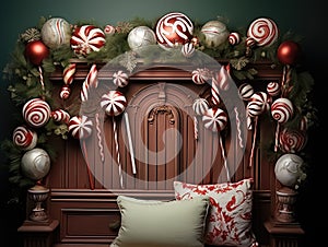 Magic Christmas Bedboard wonderfull decorated, smash cake, tematic Christmas, composit only