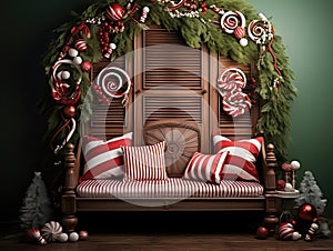 Magic Christmas Bedboard wonderfull decorated, smash cake, tematic Christmas, composit only