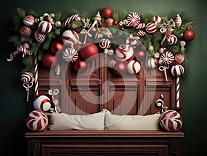 Magic Christmas Bedboard wonderfull decorated, smash cake, tematic Christmas, composit only