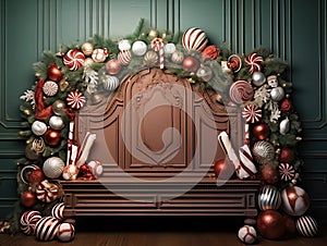 Magic Christmas Bedboard wonderfull decorated, smash cake, tematic Christmas, composit only