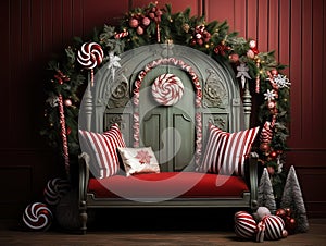 Magic Christmas Bedboard wonderfull decorated, smash cake, tematic Christmas, composit only