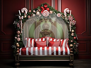 Magic Christmas Bedboard wonderfull decorated, smash cake, tematic Christmas, composit only