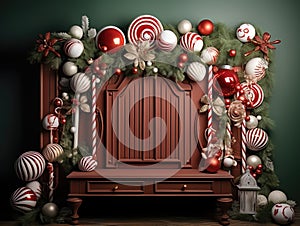 Magic Christmas Bedboard wonderfull decorated, smash cake, tematic Christmas, composit only