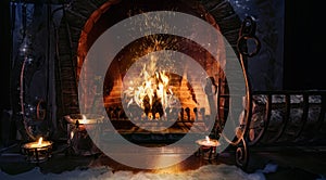 Magic Christmas fireplace.