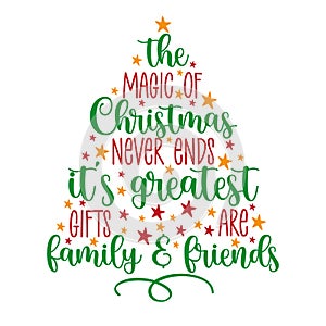 The magic of Christmas never ends it`s greatest gifts are family and fiends.