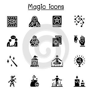 Magic & clairvoyance icon set vector illustration graphic design