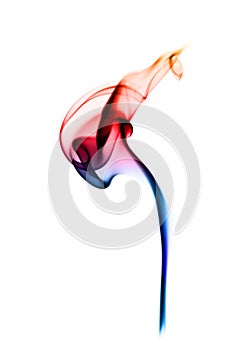 Magic colored fume abstract over white