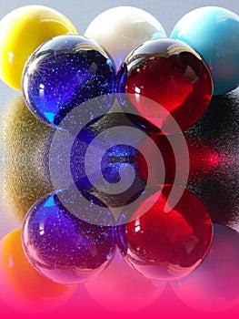 Magic coloured marbles - stock photo